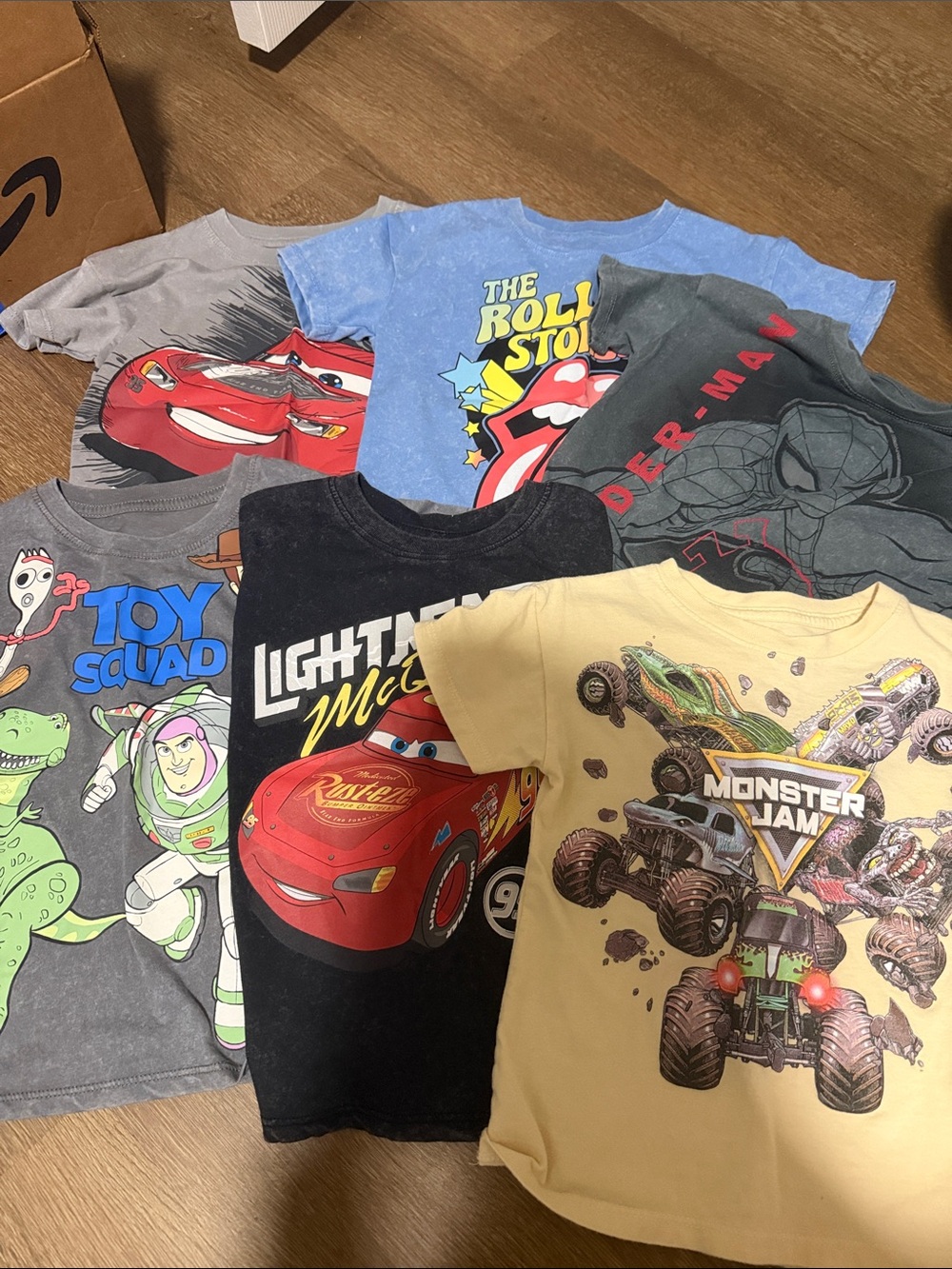 Disney Kids' Character Tee Bundle - Cars, Toy Story & Monster Jam Prints